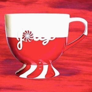STARBUCKS Coffee  2007 "JOLLY" Holiday CHRISTMAS 12 Oz  MUG Red/White Collector